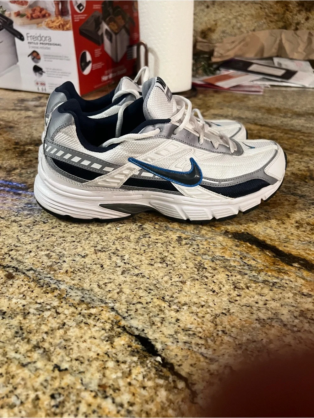 Nike Men’s White, Navy & Blue Athletic Sneakers